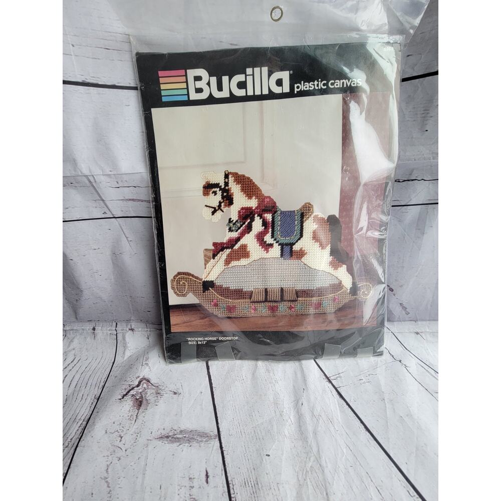 Bucilla Rocking Horse Doorstop Plastic Canvas Kit No. 5988 size 9 x 13inch Read